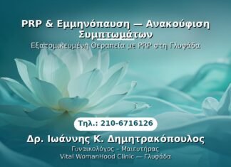PRP & Εμμηνόπαυση — Ανακούφιση Συμπτωμάτων PRP Γυναικολογίας — Γλυφάδα | Δρ. Ιωάννης Κ. Δημητρακόπουλος