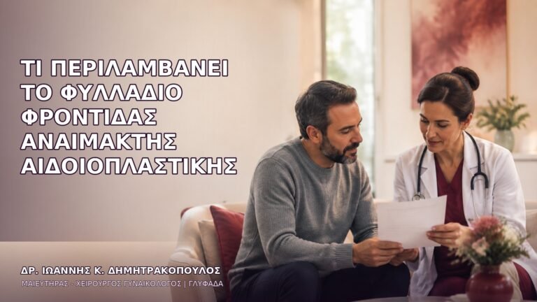 Τι Περιλαμβάνει το Φυλλάδιο Φροντίδας Αναίμακτης Αιδοιοπλαστικής