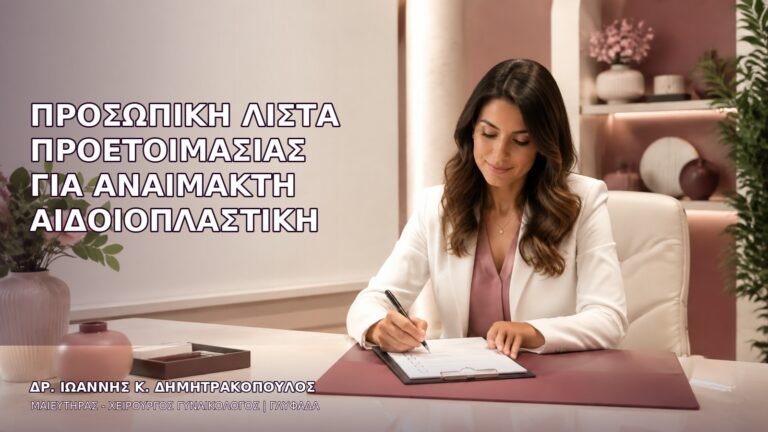 Προσωπική Λίστα Προετοιμασίας για Αναίμακτη Αιδοιοπλαστική