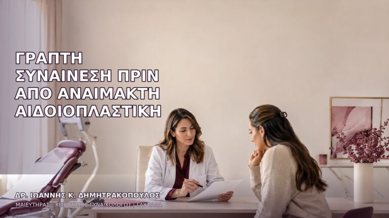 Γραπτή Συναίνεση πριν από Αναίμακτη Αιδοιοπλαστική