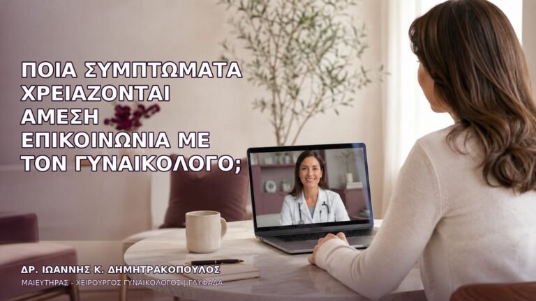Ποια Συμπτώματα Χρειάζονται Άμεση Επικοινωνία με τον Γυναικολόγο;
