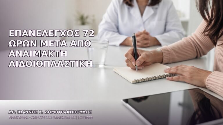 Επανέλεγχος 72 Ωρών μετά από Αναίμακτη Αιδοιοπλαστική