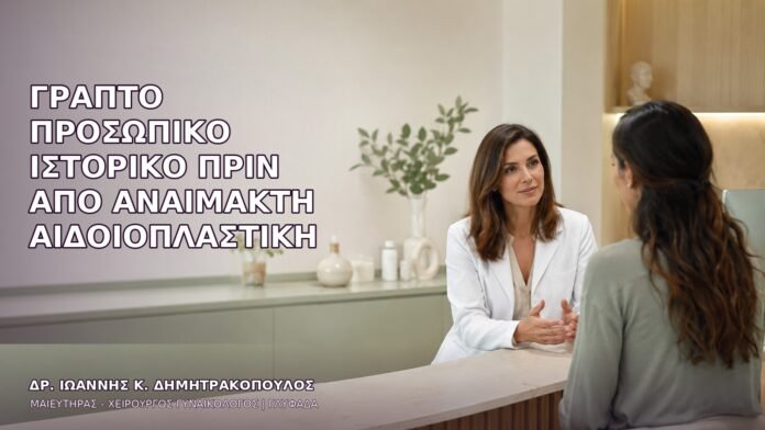 anaimakti-aidoioplastiki-1651 Γραπτό Προσωπικό Ιστορικό πριν από Αναίμακτη Αιδοιοπλαστική