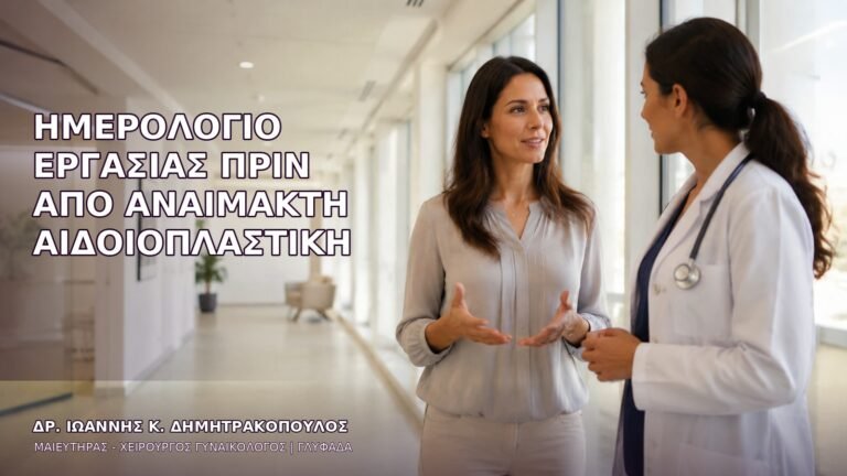 Ημερολόγιο Εργασίας πριν από Αναίμακτη Αιδοιοπλαστική