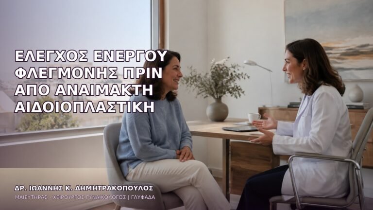 Έλεγχος Ενεργού Φλεγμονής πριν από Αναίμακτη Αιδοιοπλαστική