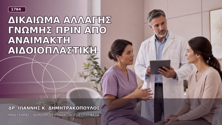 Δικαίωμα Αλλαγής Γνώμης πριν από Αναίμακτη Αιδοιοπλαστική