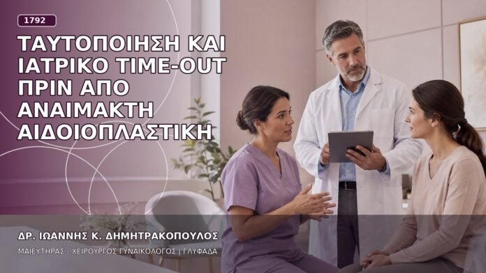 Ταυτοποίηση και Ιατρικό Time-Out πριν από Αναίμακτη Αιδοιοπλαστική