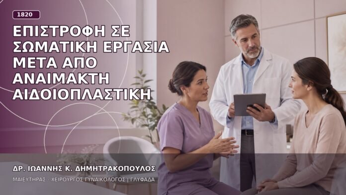 Επιστροφή σε Σωματική Εργασία μετά από Αναίμακτη Αιδοιοπλαστική Επιστροφή σε Σωματική Εργασία μετά από Αναίμακτη Αιδοιοπλαστική