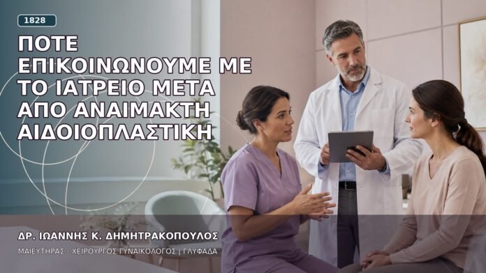 Πότε Επικοινωνούμε με το Ιατρείο μετά από Αναίμακτη Αιδοιοπλαστική Πότε Επικοινωνούμε με το Ιατρείο μετά από Αναίμακτη Αιδοιοπλαστική