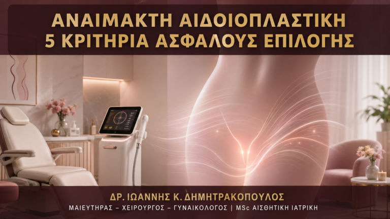 Αναίμακτη αιδοιοπλαστική – 5 κριτήρια ασφαλούς επιλογής από τον Δρ. Ιωάννη Δημητρακόπουλο