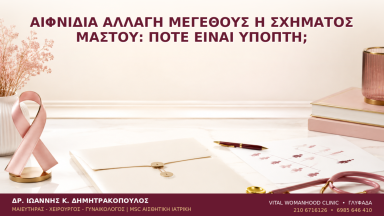 Αιφνίδια Αλλαγή Μεγέθους ή Σχήματος Μαστού: Πότε Είναι Ύποπτη; - Δρ. Ιωάννης Κ. Δημητρακόπουλος