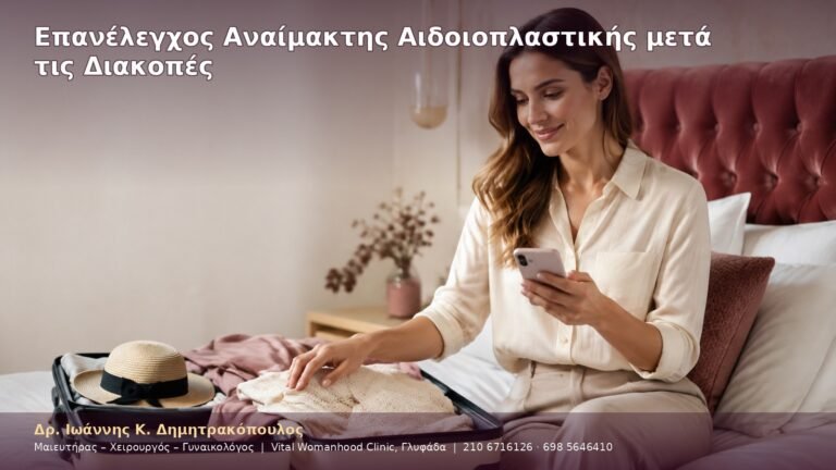Επανέλεγχος Αναίμακτης Αιδοιοπλαστικής μετά τις Διακοπές