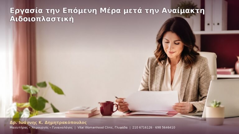 Εργασία την Επόμενη Μέρα μετά την Αναίμακτη Αιδοιοπλαστική