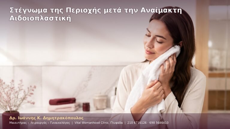 Στέγνωμα της Περιοχής μετά την Αναίμακτη Αιδοιοπλαστική