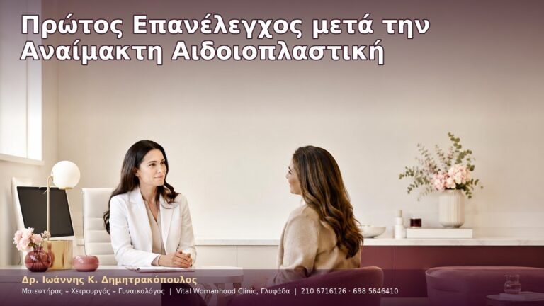 Πρώτος Επανέλεγχος μετά την Αναίμακτη Αιδοιοπλαστική