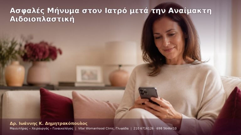Ασφαλές Μήνυμα στον Ιατρό μετά την Αναίμακτη Αιδοιοπλαστική