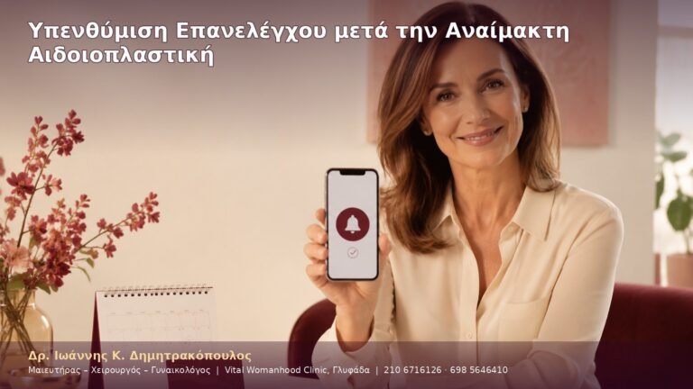 Υπενθύμιση Επανελέγχου μετά την Αναίμακτη Αιδοιοπλαστική