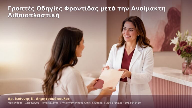 Γραπτές Οδηγίες Φροντίδας μετά την Αναίμακτη Αιδοιοπλαστική