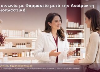 Επικοινωνία με Φαρμακείο μετά την Αναίμακτη Αιδοιοπλαστική
