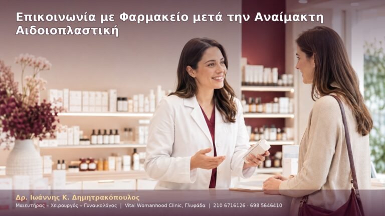 Επικοινωνία με Φαρμακείο μετά την Αναίμακτη Αιδοιοπλαστική