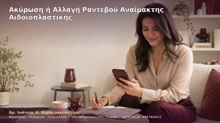 Ακύρωση ή Αλλαγή Ραντεβού Αναίμακτης Αιδοιοπλαστικής