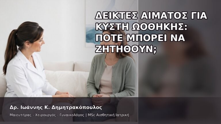 Δείκτες Αίματος για Κύστη Ωοθήκης: Πότε Μπορεί να Ζητηθούν; - Δρ. Ιωάννης Κ. Δημητρακόπουλος