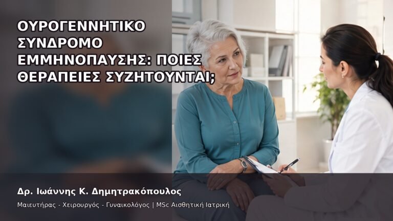 Ουρογεννητικό Σύνδρομο Εμμηνόπαυσης: Ποιες Θεραπείες Συζητούνται; - Δρ. Ιωάννης Κ. Δημητρακόπουλος