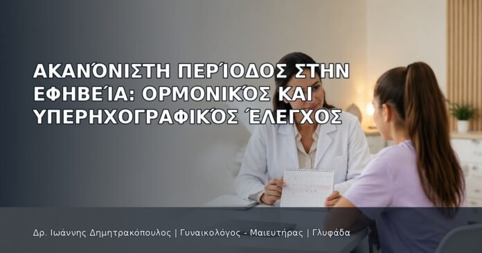 Ακανόνιστη Περίοδος στην Εφηβεία: Ορμονικός και Υπερηχογραφικός Έλεγχος Ακανόνιστη Περίοδος στην Εφηβεία: Ορμονικός και Υπερηχογραφικός Έλεγχος - Δρ. Ιωάννης Δημητρακόπουλος