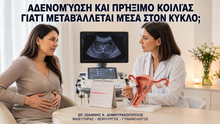 Αδενομύωση και Πρήξιμο Κοιλιάς: Γιατί Μεταβάλλεται μέσα στον Κύκλο; - Δρ. Ιωάννης Κ. Δημητρακόπουλος