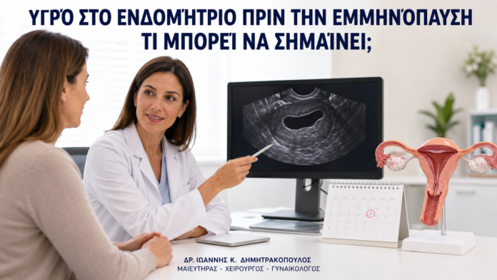 Υγρό στο Ενδομήτριο πριν την Εμμηνόπαυση: Τι Μπορεί να Σημαίνει; Υγρό στο Ενδομήτριο πριν την Εμμηνόπαυση: Τι Μπορεί να Σημαίνει; - Δρ. Ιωάννης Κ. Δημητρακόπουλος