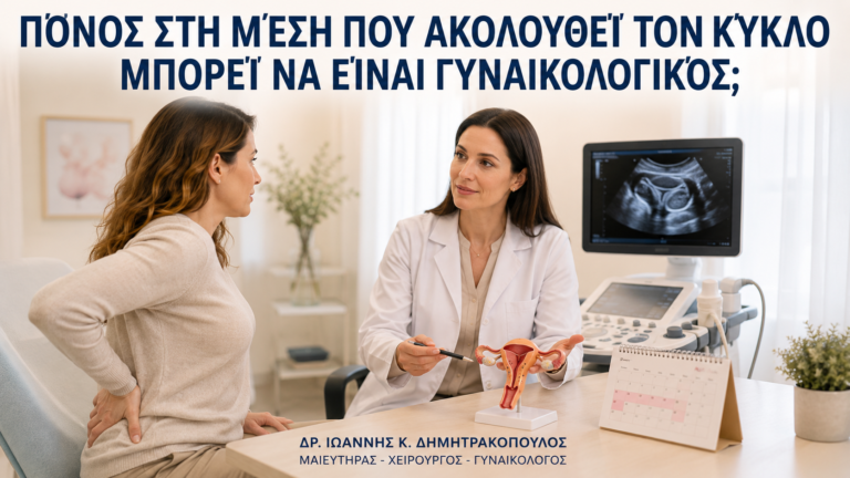 Πόνος στη Μέση που Ακολουθεί τον Κύκλο: Μπορεί να Είναι Γυναικολογικός; - Δρ. Ιωάννης Κ. Δημητρακόπουλος