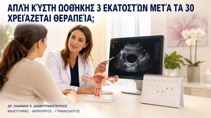 Απλή Κύστη Ωοθήκης 3 Εκατοστών μετά τα 30: Χρειάζεται Θεραπεία; - Δρ. Ιωάννης Κ. Δημητρακόπουλος