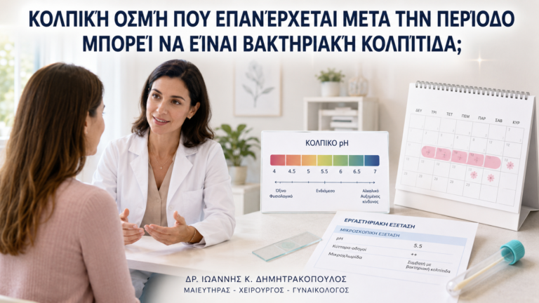 Κολπική Οσμή που Επανέρχεται μετά την Περίοδο: Μπορεί να Είναι Βακτηριακή Κολπίτιδα; - Δρ. Ιωάννης Κ. Δημητρακόπουλος