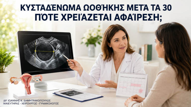 Κυσταδένωμα Ωοθήκης μετά τα 30: Πότε Χρειάζεται Αφαίρεση; - Δρ. Ιωάννης Κ. Δημητρακόπουλος
