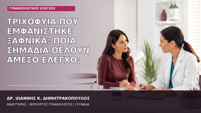 ξαφνική τριχοφυΐα γυναίκα