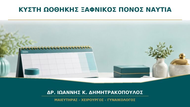 Ένα Ωοθηκικό Μόρφωμα και Ξαφνικός Πόνος με Ναυτία: Πότε Είναι Επείγον;