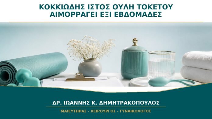 Κοκκιώδης Ιστός στην Ουλή Τοκετού που Αιμορραγεί στις Έξι Εβδομάδες