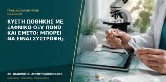 Κύστη ωοθήκης με ξαφνικό οξύ πόνο και εμετό: μπορεί να είναι συστροφή;