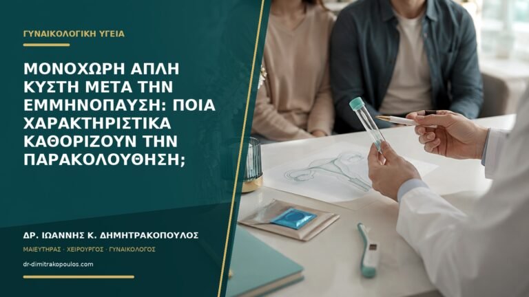 Μονόχωρη απλή κύστη μετά την εμμηνόπαυση: ποια χαρακτηριστικά καθορίζουν την παρακολούθηση;