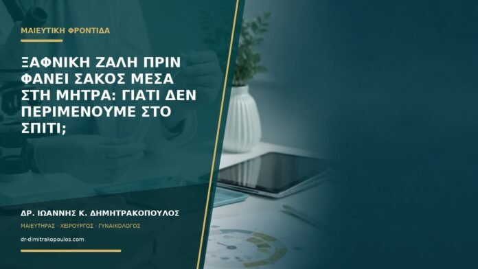 Ξαφνική ζάλη πριν φανεί σάκος μέσα στη μήτρα: γιατί δεν περιμένουμε στο σπίτι;