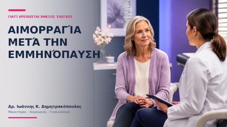 Αιμορραγία μετά την Εμμηνόπαυση: Γιατί Χρειάζεται Άμεσος Έλεγχος; - Δρ. Ιωάννης Κ. Δημητρακόπουλος