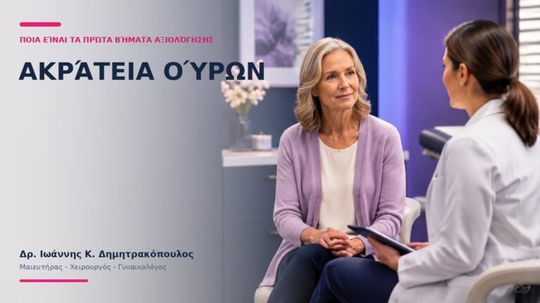 Ακράτεια Ούρων: Ποια Είναι τα Πρώτα Βήματα Αξιολόγησης; - Δρ. Ιωάννης Κ. Δημητρακόπουλος