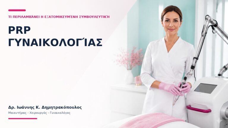 PRP Γυναικολογίας: Τι Περιλαμβάνει η Εξατομικευμένη Συμβουλευτική; - Δρ. Ιωάννης Κ. Δημητρακόπουλος