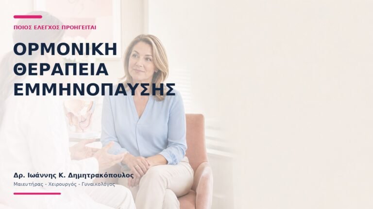 Ορμονική Θεραπεία Εμμηνόπαυσης: Ποιος Έλεγχος Προηγείται; - Δρ. Ιωάννης Κ. Δημητρακόπουλος