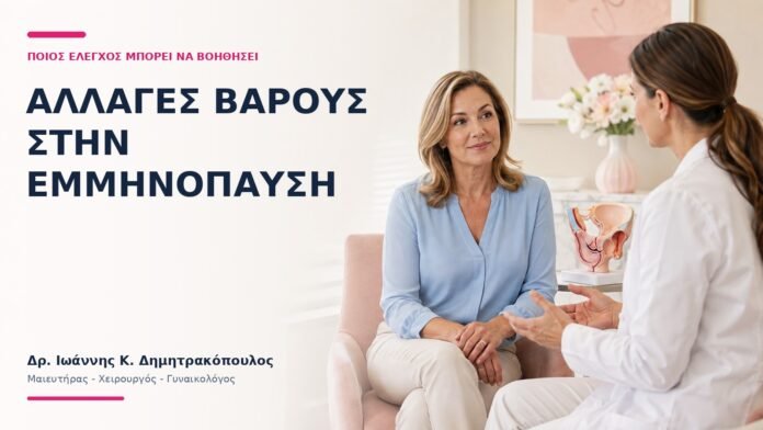 Αλλαγές Βάρους στην Εμμηνόπαυση: Ποιος Έλεγχος Μπορεί να Βοηθήσει; Αλλαγές Βάρους στην Εμμηνόπαυση: Ποιος Έλεγχος Μπορεί να Βοηθήσει; - Δρ. Ιωάννης Κ. Δημητρακόπουλος