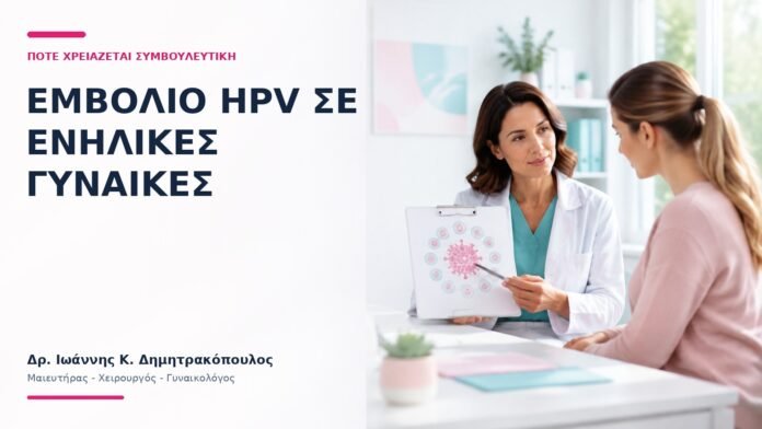 Εμβόλιο HPV σε Ενήλικες Γυναίκες: Πότε Χρειάζεται Συμβουλευτική; Εμβόλιο HPV σε Ενήλικες Γυναίκες: Πότε Χρειάζεται Συμβουλευτική; - Δρ. Ιωάννης Κ. Δημητρακόπουλος
