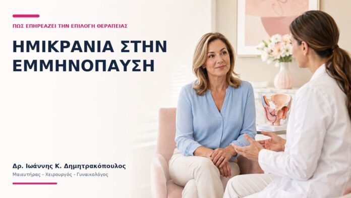 Ημικρανία στην Εμμηνόπαυση: Πώς Επηρεάζει την Επιλογή Θεραπείας; Ημικρανία στην Εμμηνόπαυση: Πώς Επηρεάζει την Επιλογή Θεραπείας; - Δρ. Ιωάννης Κ. Δημητρακόπουλος