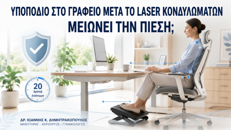 Υποπόδιο στο Γραφείο μετά από Laser Κονδυλωμάτων: Μειώνει την Πίεση; - Δρ. Ιωάννης Κ. Δημητρακόπουλος