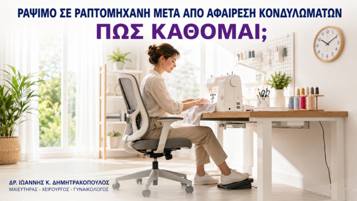 Ράψιμο σε Ραπτομηχανή μετά από Αφαίρεση Κονδυλωμάτων: Πώς Κάθομαι; Ράψιμο σε Ραπτομηχανή μετά από Αφαίρεση Κονδυλωμάτων: Πώς Κάθομαι; - Δρ. Ιωάννης Κ. Δημητρακόπουλος