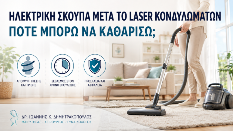 Ηλεκτρική Σκούπα μετά από Laser Κονδυλωμάτων: Πότε Μπορώ να Καθαρίσω; - Δρ. Ιωάννης Κ. Δημητρακόπουλος